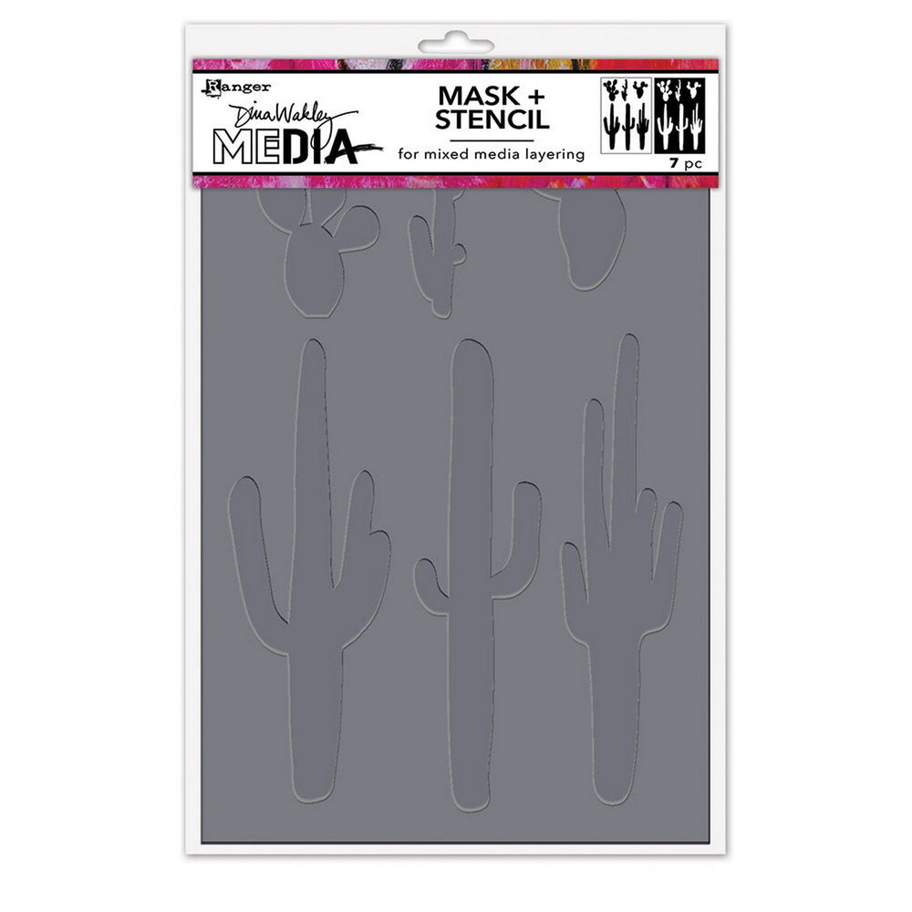 Ranger ink ranger • dina wakley media stencil cactus masks
