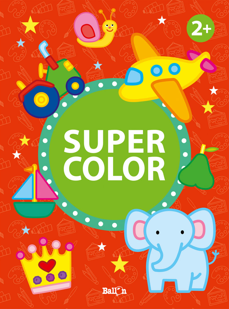 Ballon mega kleurboeken - super color 2+ (rood)