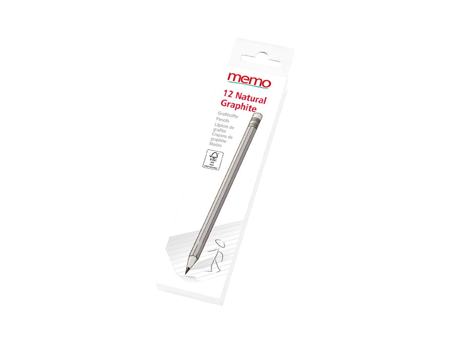Memo potlood met gom - fsc - 12 stuks