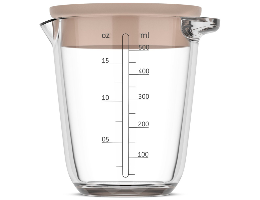 Glasmaatbeker 500ml met dekselkrijt