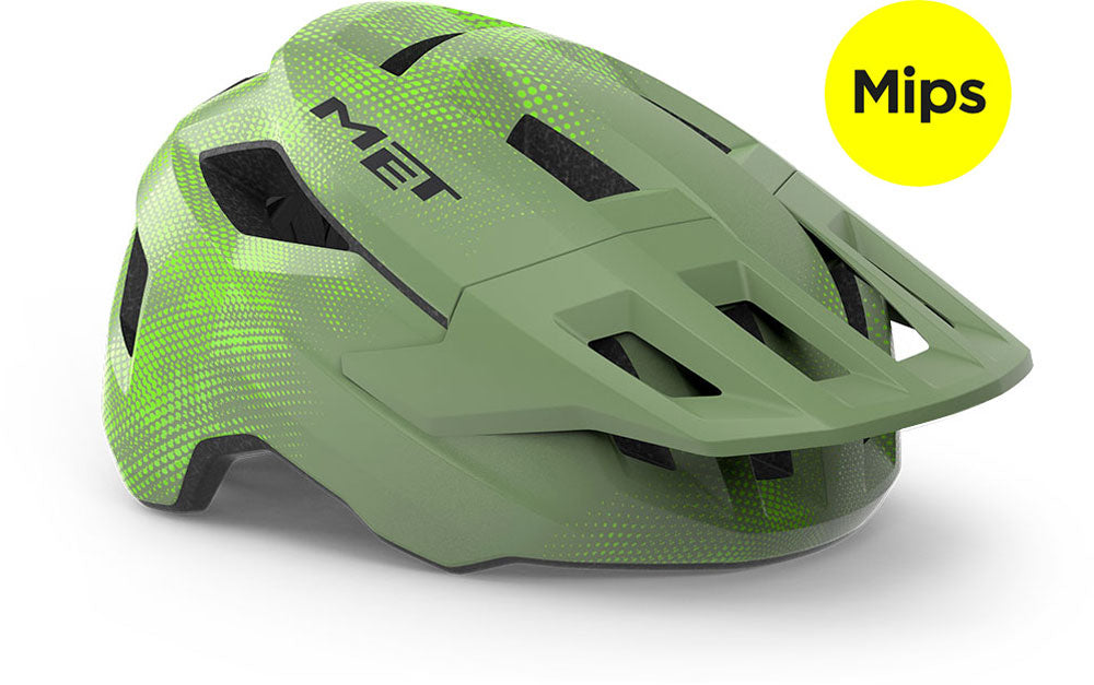 Met shelter youth mips green lime matt (52-56 cm) - youth mtb hel