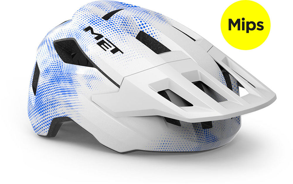 Met shelter youth mips white blue matt (52-56 cm) - youth mtb hel
