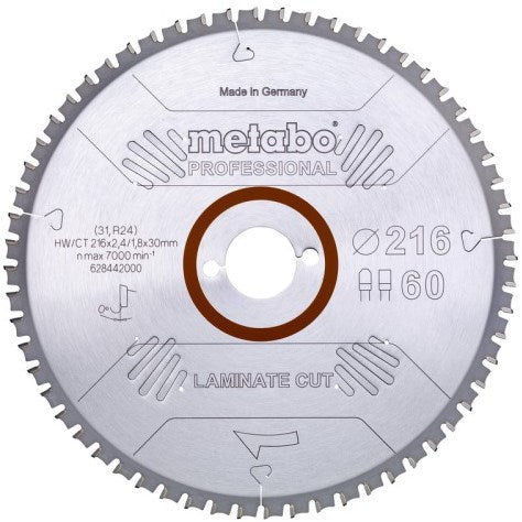 Metabo accessoires cirkelzaagblad | laminate cut prof | 254x30mm | z66 fz tz 0° - 628446000