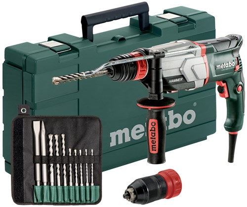 Metabo uhe 2660-2 quick set combihamer | 800w 2.8j + sds-plus-boor- beitelset (10-dlg) - 600697510
