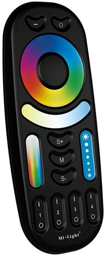 Mi-light miboxer rgb-cct afstandsbediening 2.4g 4-zones zwart - led0230