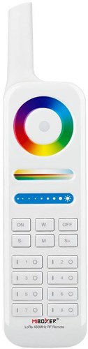 Mi-light miboxer rgb-cct afstandsbediening 8-zone 433mhz - led0198