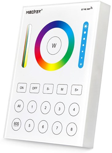 Mi-light miboxer rgb-cct draadloze opbouw schakelaar 2.4g 8-zones wit - led0203