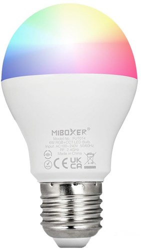 Mi-light miboxer rgb-cct led e27 gls 6w rf 2.4g - led0217