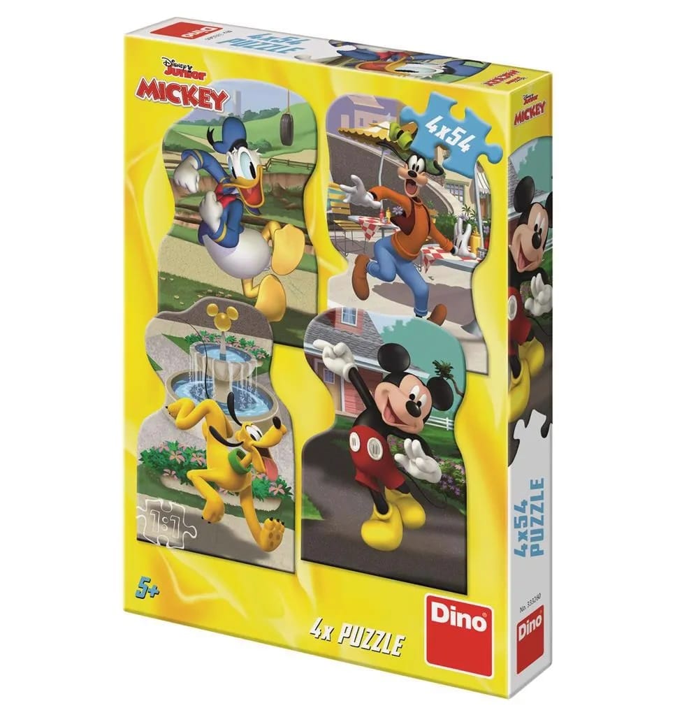 Dinotoys dinopuzzel - disney junior mickey in de stad - 4 x 54 stukjes