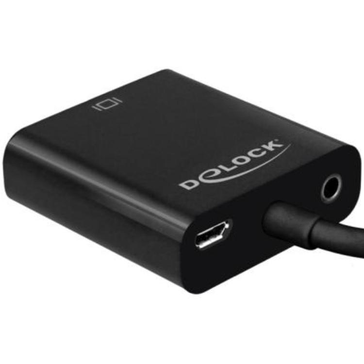 Delock micro-hdmi naar vga adapter (zwart, 0,17 meter)