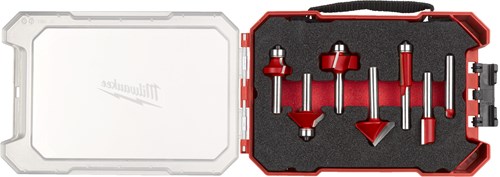 Milwaukee accessoires 8 mm bovenfrezen carbide set - 4932501052