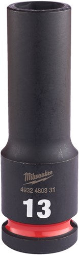 Milwaukee accessoires shockwave krachtdop 1 2 lang 13 mm | 1 stuk - 4932480331