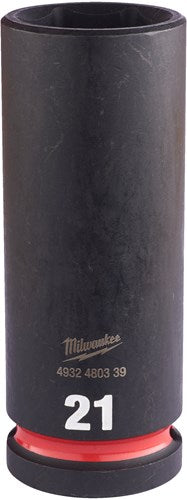 Milwaukee accessoires shockwave krachtdop 1 2 lang 21 mm | 1 stuk - 4932480339