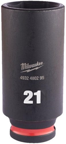 Milwaukee accessoires shockwave slagdop 3 8 diep 21mm | 1 stuk - 4932480295