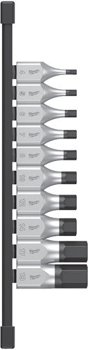 Milwaukee doppenset | 1 2 four flat™ hex | 4 op rail | 10-delig - 4932480853