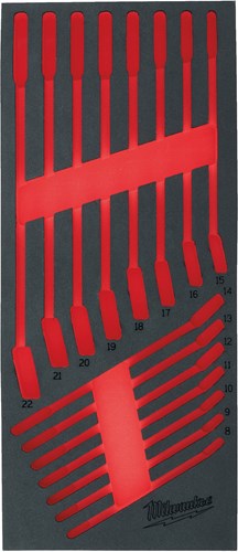 Milwaukee empty 15 pc maxbite flex head spanner set foam insert lege foam inlay ringratel-steeksleutel flex set max bite™ (15-delig) - 4932493667