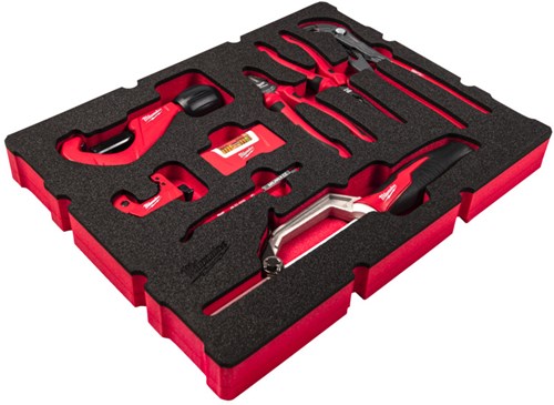 Milwaukee foam inlay geschikt voor alle packout™ gereedschapskoffers met lades voor de loodgieter | 8-delig - 4932493639