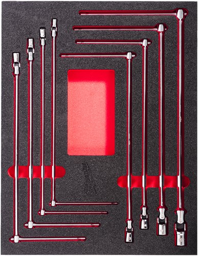 Milwaukee foam inlay t-dopsleutel set met cardangewricht | 8-delig - 4932499113