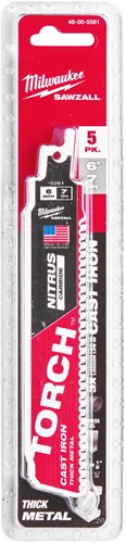 Milwaukee accessoires milwaukee heavy duty torch™ met nitrus carbide™ | tct torch nitrus 150mm x 8 tpi | 5 pc - 48475561
