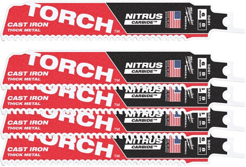 Milwaukee accessoires milwaukee heavy duty torch™ met nitrus carbide™ | tct torch nitrus 150mm x 8 tpi | 5 pc - 48475561