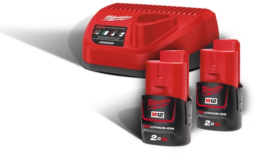 Milwaukee m12 nrg-202 | m12 accuset 12v (2x 2.0ah accu + c12 c lader) - 4933459209