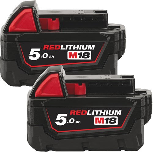 Milwaukee m18 b52 m18 accu pack, 2 x 5,0ah, gratis m12 b2 - 4932451242