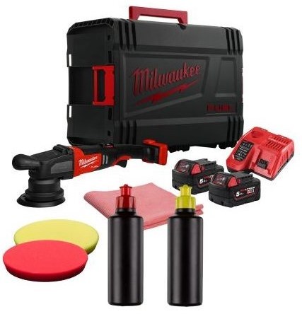 Milwaukee m18 frop15-502x kit | accu excentrische polijstmachine | 2 x 5.0 ah accu + snellader |incl. accessoires | in hd-box - 4933492352 4933492352