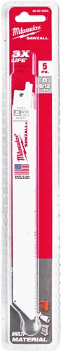 Milwaukee accessoires milwaukee reciprozaagbladen | universeel | hout metaal kunststof | 200mm x 8 12 tpi | 5 stuks - 48475093