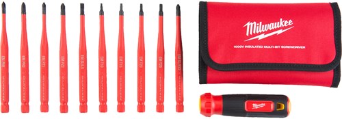 Milwaukee schroevendraaiersset | geïsoleerd | vde | 10 in 1 | multi-bit | in etui - 4932493657