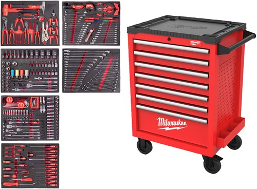 Milwaukee toolguard gevulde stalen gereedschapswagen | 27 69 cm | grijs | 337-delig - 4932500746