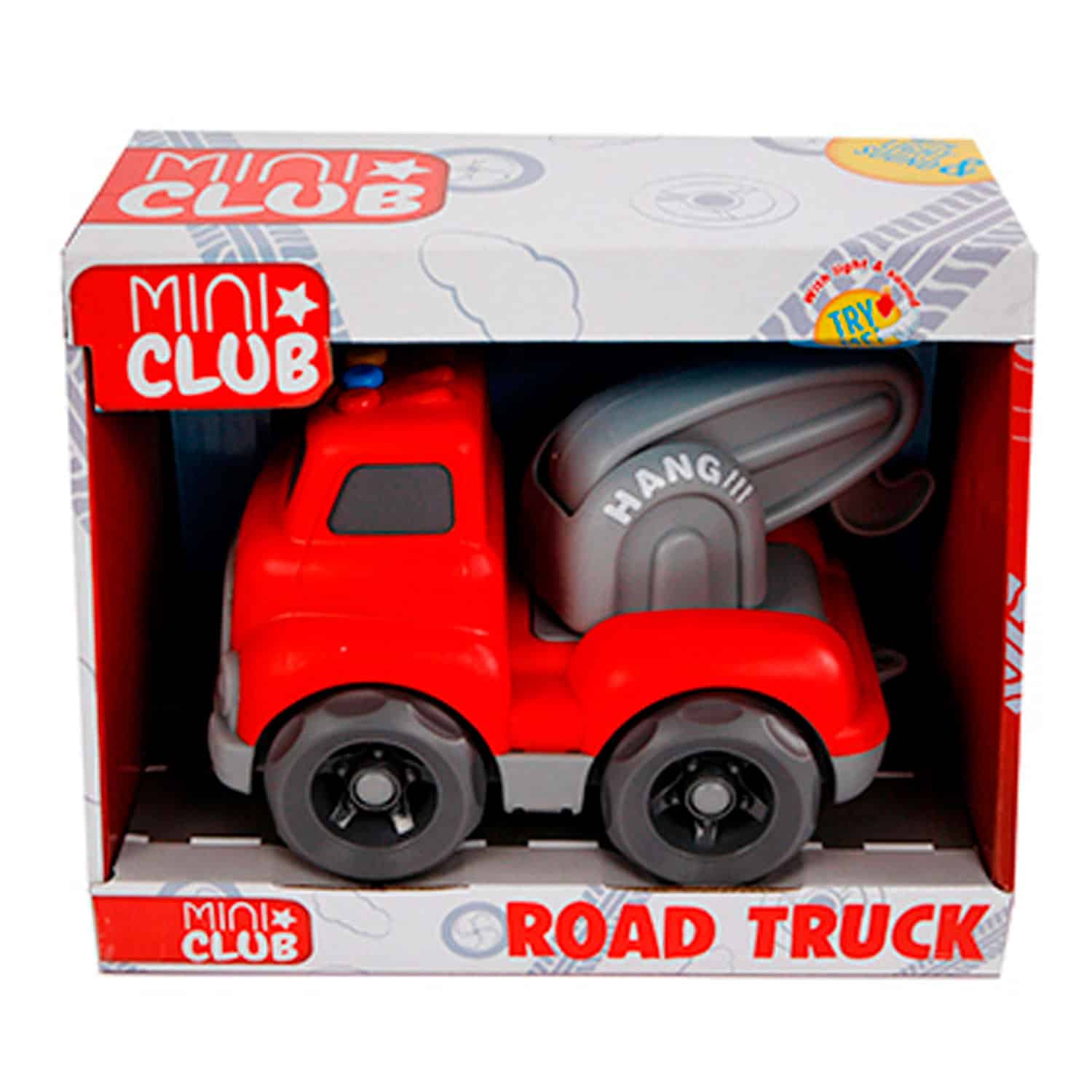 Cilgro miniclub takelwagen met licht en geluid 16 cm groot rood