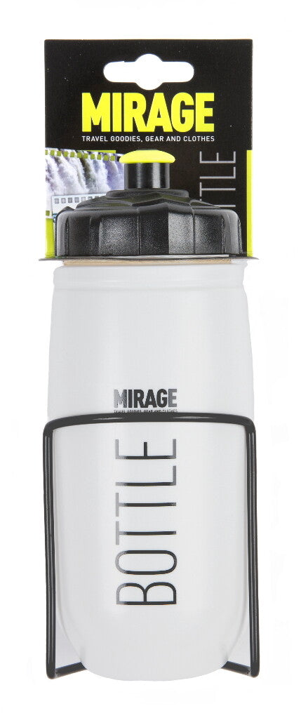 Mirage bidon 600ml ster-wit met alu houder