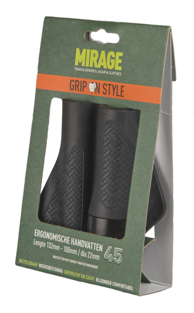 Paire de poignées Mirage Grips style #45 - 132 100 mm avec écrou - noir