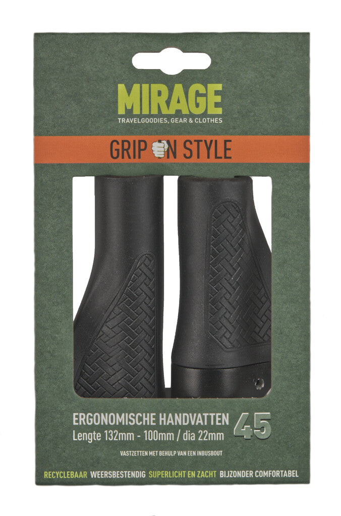 Paire de poignées Mirage Grips style #45 - 132 100 mm avec écrou - noir