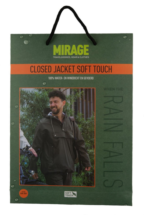 Mirage rain jacket rainfall closed jacket - size XL - made of polyester soft touch - earl grey
