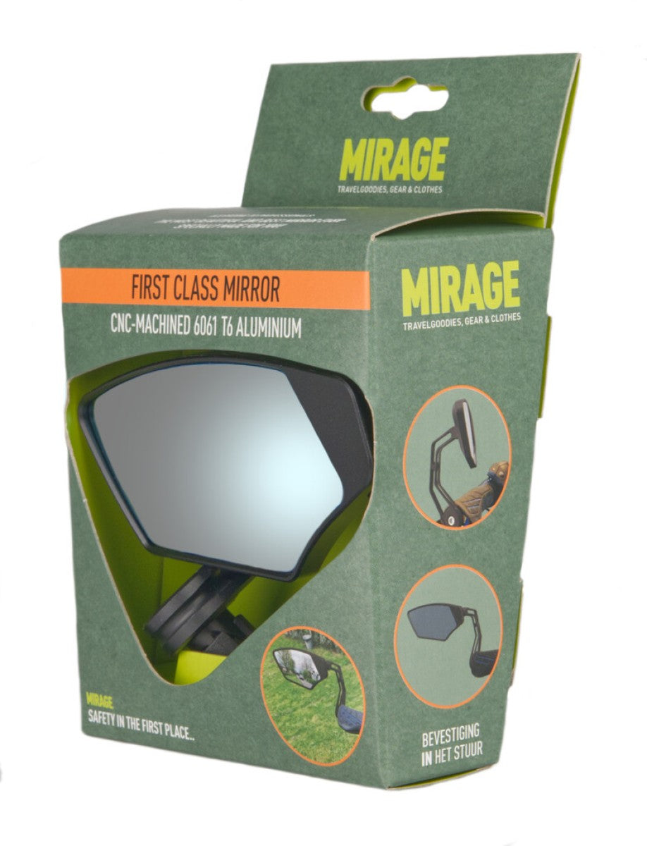 Mirage spiegel links eersteklas dimmend glas - bar-end bevestiging - zwart