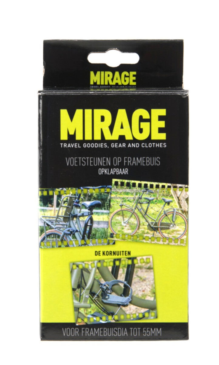 Mirage footpegs with rubber strap including frame tube clamp