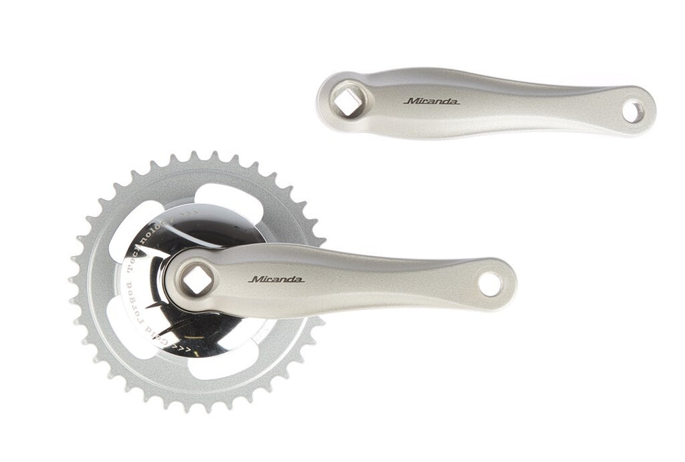 Miranda crankstel alfa 1 38 tanden alu nexus 91 mm schijf (gazelle) zilv