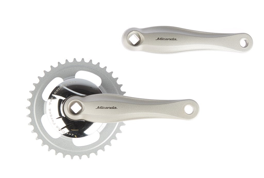 Miranda crankstel alfa 1 38 tanden alu nexus 91 mm schijf (gazelle) zilv