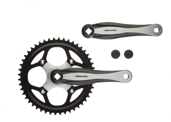 Miranda beta 1+ crankstel 48t 3 32“ verwisselbaar, zwart zilver