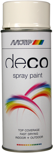 Motip deco lak | hoogglans | ral 9010 | 400ml - 01600