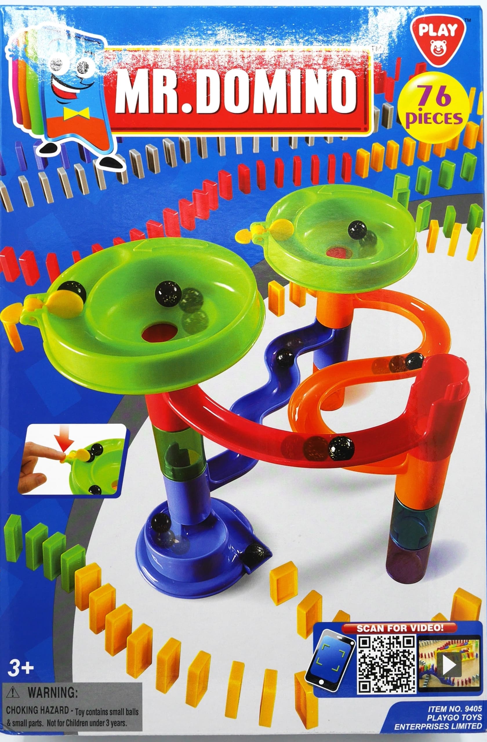 Playgo - knikker en dominospel in 1 set