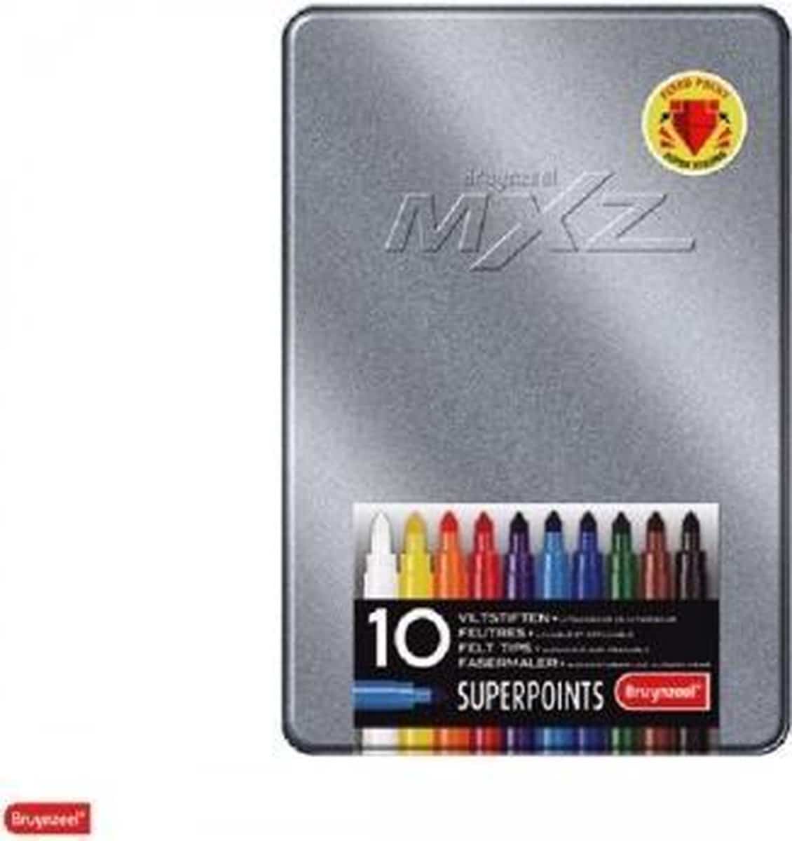 Bruynzeel 12 mxz viltstiften superpunten in blik