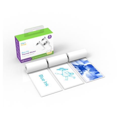 Mijn eerste thermische sticker met blauwe inkt