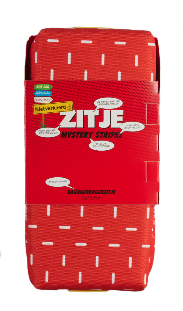 Newlooxs nietverkeerd bagagedrager zitje 32x15x5cm mystery strepen rood