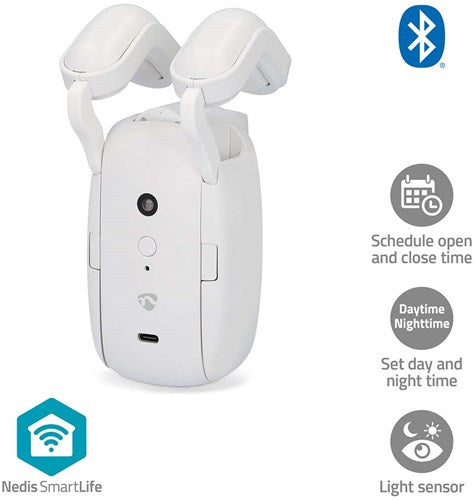 Nedis smartlife gordijnrobot | roede | gordijnen | batterij gevoed usb gevoed | 4000 mah | bluetooth® | wit - btmc10wt1pc