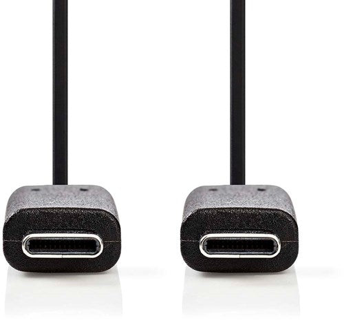 Nedis usb-kabel | usb 3.2 gen 1 | usb-c male | usb-c male | 60 w | 4k@60hz | 5 gbps | vernikkeld | 3.00 m | rond | pvc | zwart | doos - ccgb64700bk30