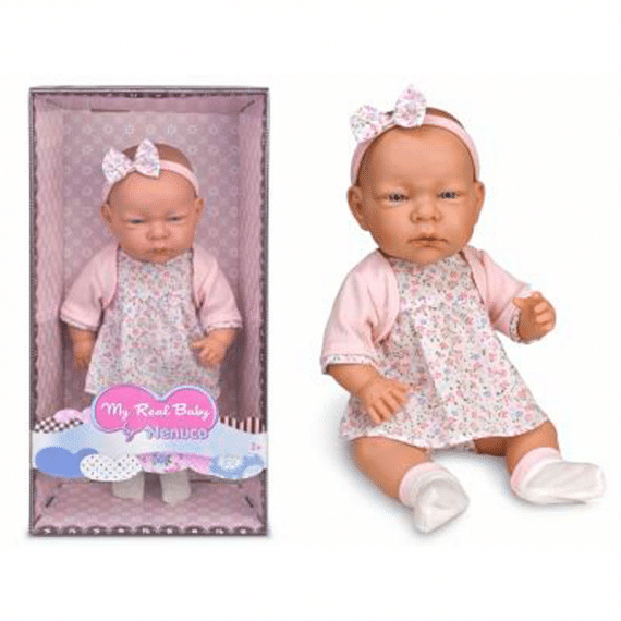 Famosa nenuco my real baby, babypop die op een echte baby lijkt - roze 42 cm groot