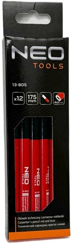 Neo technische potloden | rood blauw | blister(12) - 6453330