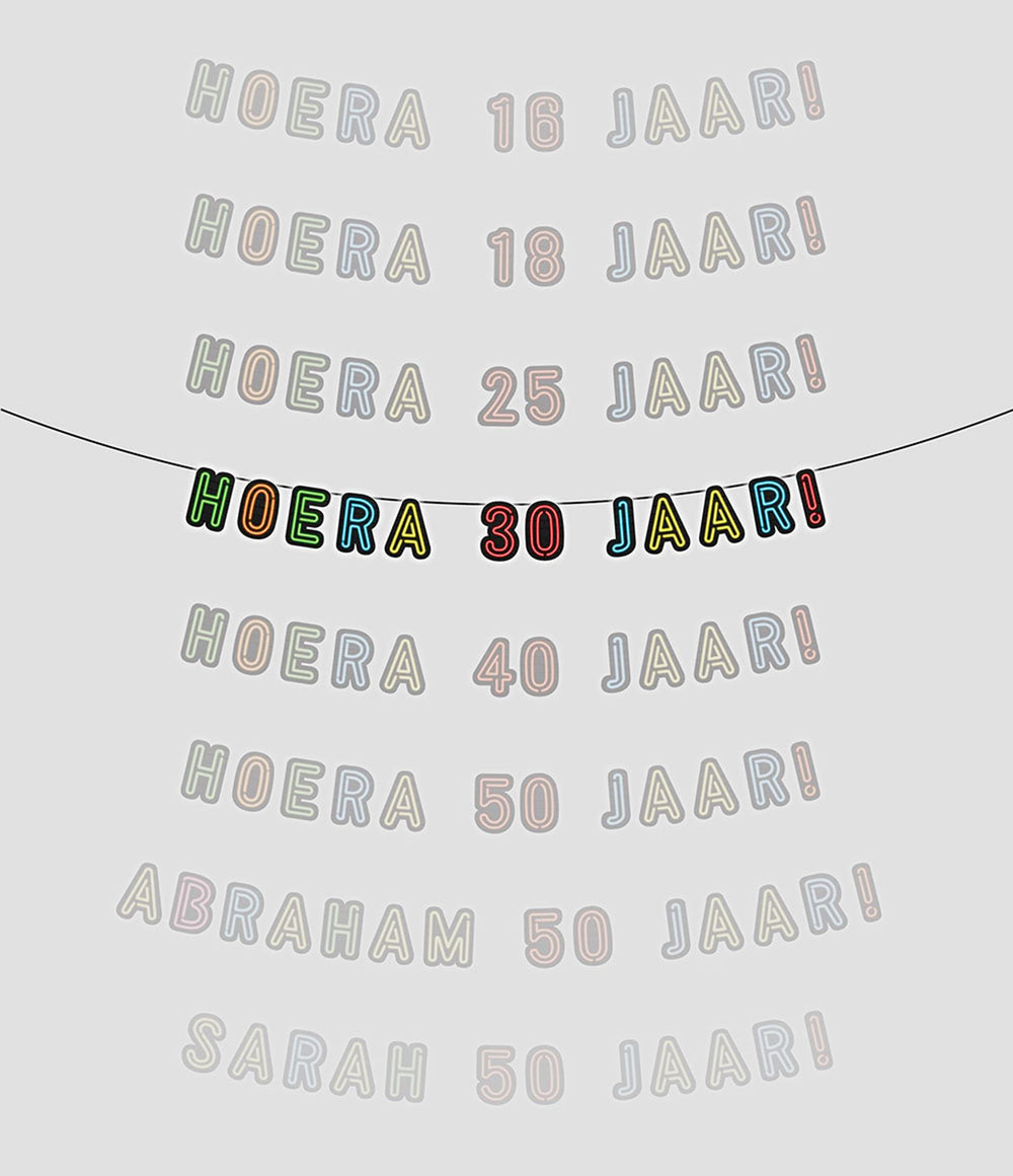 Paperdreams neon slinger 5m - hoera 30 jaar!